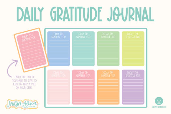 Download Daily Gratitude Journal Cards Printable - Daily gratitude Collection