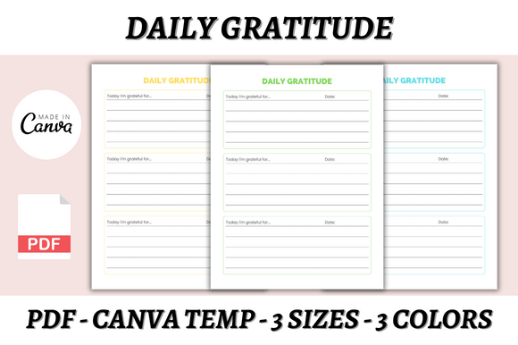 Download Daily Gratitude Canva Template - Daily gratitude Collection