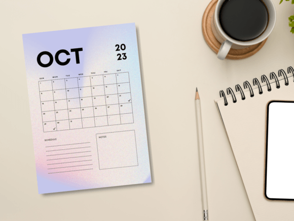 Download Gradient Minimal October 2023 Planner - 2023 planner Collection