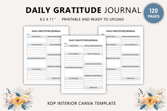 Download Daily Gratitude Journal Canva Template - Daily gratitude Collection