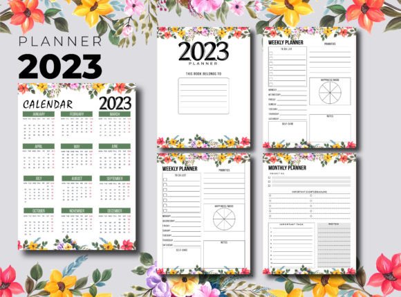 Download Floral 2023 Planner KDP Interior - Premium Resources