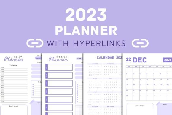 Download 2023 Planner with Hyperlinks : Purple - Premium Resources